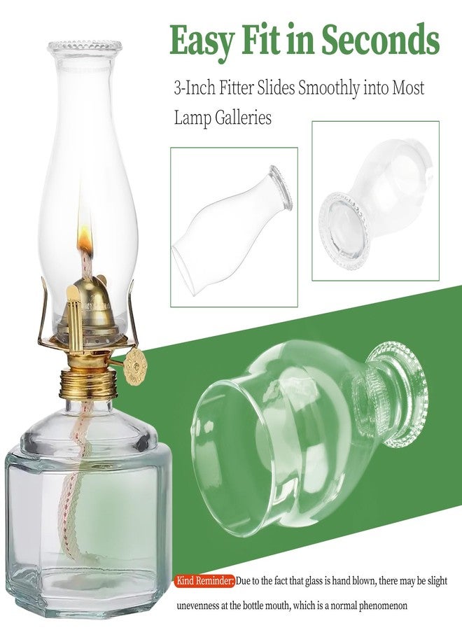 LVACODV Oil Lamp Chimney Replacement - Clear Hurricane Lamp Glass Shade (Wave Style) for Kerosene Lamps - 3 Inch Base（1 Pack） - Image 5