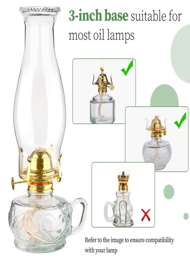 LVACODV Oil Lamp Chimney Replacement - Clear Hurricane Lamp Glass Shade (Wave Style) for Kerosene Lamps - 3 Inch Base（1 Pack） - Image 3