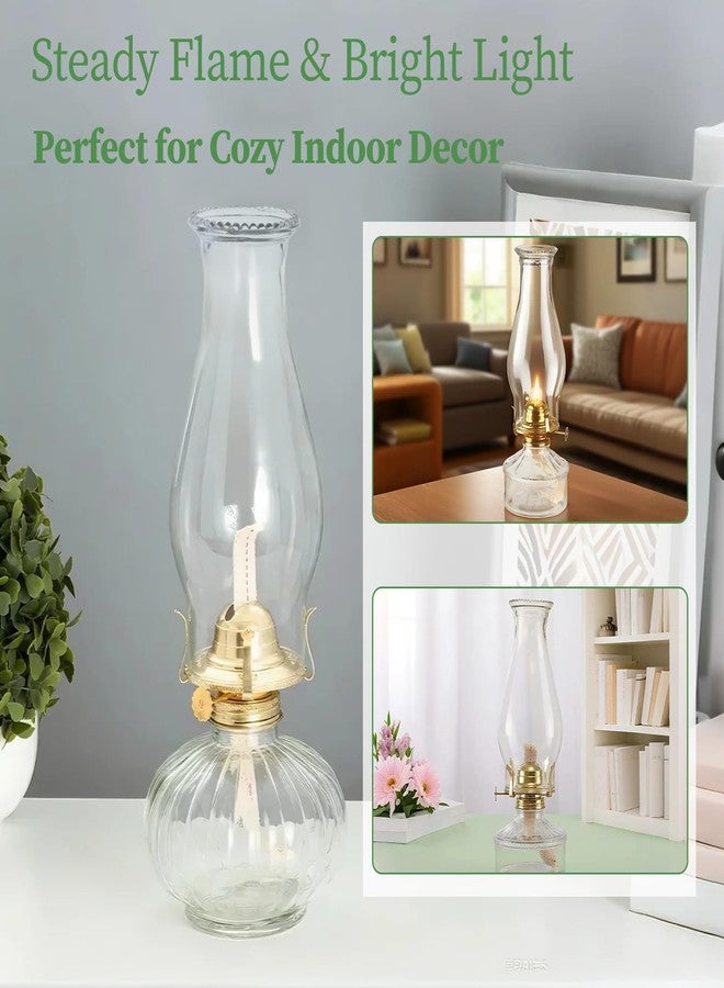 LVACODV Oil Lamp Chimney Replacement - Clear Hurricane Lamp Glass Shade (Wave Style) for Kerosene Lamps - 3 Inch Base（1 Pack） - Image 4