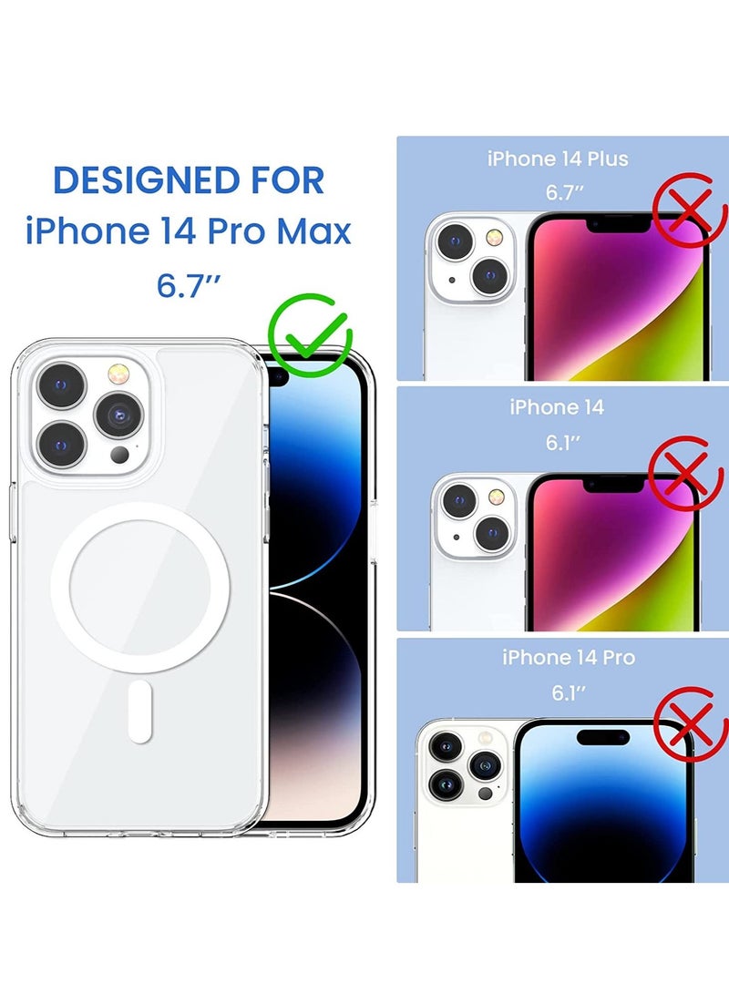 for iPhone 14 Pro Max Mag Safe Case, Magnetic iPhone 14 Pro Max Case Compatible with MagSafe, Crystal Clear Anti-Yellowing Scratch Resistant Phone Cover for iPhone 14 Pro Max 6.7 inch 2022