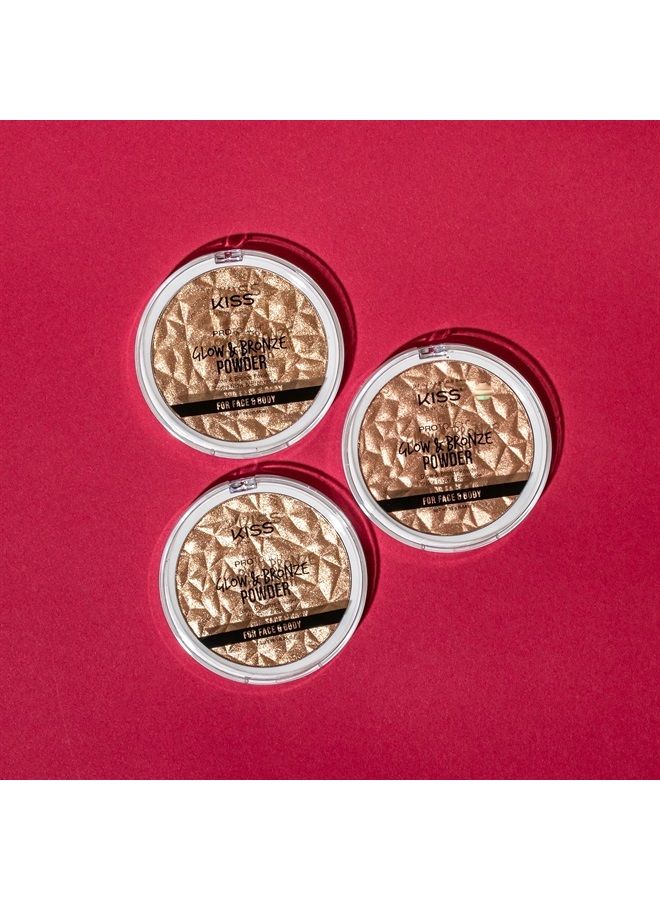 KISS Pro Touch Glow & Bronze Powder for Face & Body- KPBP02 (Powder-Deep)