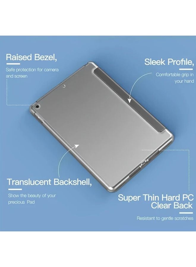 Black Case For iPad 9th Gen 10 2 Inch 2021 Transparent Folding Stand Cover - Image 5