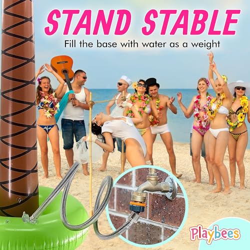 Playbees شجرة النخيل القابلة للنفخ العملاقة من بلايبيس 6 أقدام - 4PK - زينة حفلات الشاطئ لموسم الصيف وحفلات اللواو، هدايا شجرة النخيل القابلة للنفخ الاستوائية - أجواء بجانب المسبح، سهولة في النفخ - Image 5