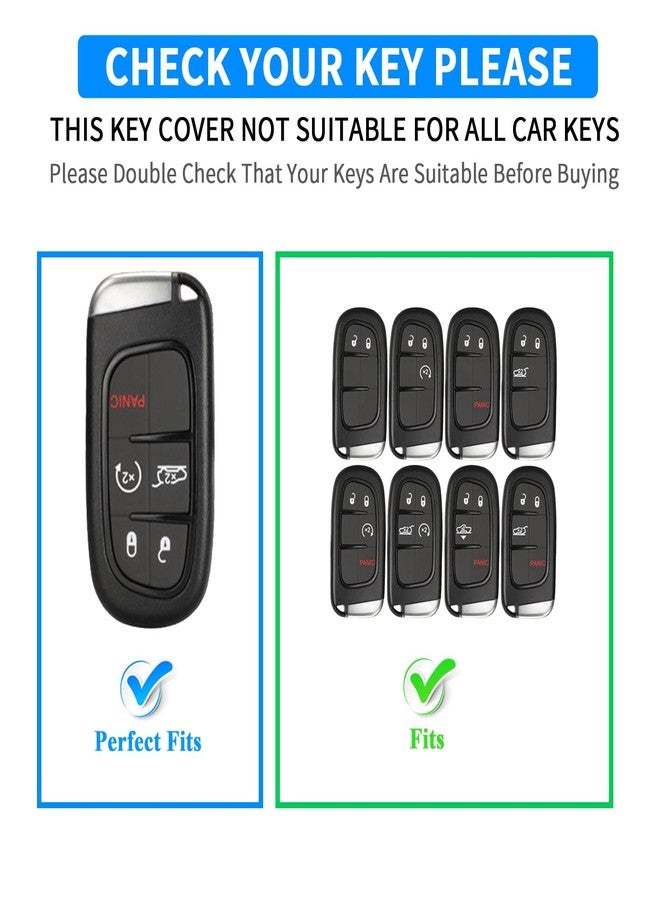 QBUC for Dodge Key Fob 5 Button Key Fob Case Silicone Remote Key Case for Dodge for Grand Cherokee Key fob Cover (Black Pink) - Image 2