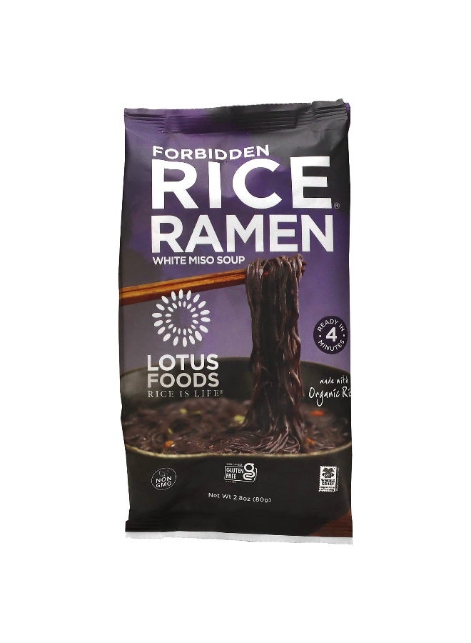 Lotus Foods Lotus Foods, Forbidden Rice Ramen, White Miso Soup, 2.8 oz (80 g)  - Image 1