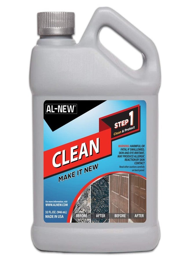 AL-NEW STEP 1 CLEAN | Cleaning Solution for Outdoor Patio Furniture, Garage Doors, Window Frames, Exterior Lights & Fencing (32 Ounce) - Image 1