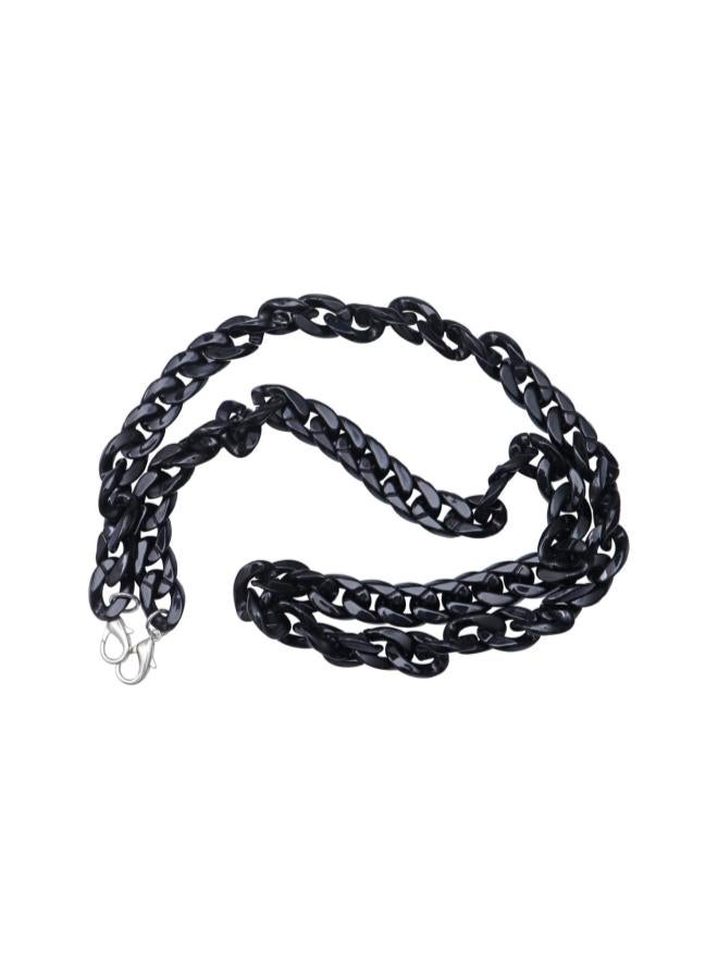 klarako Acrylic Bag Chain Straps Plastic Purse Straps Replacement Shoulder Bag Chain for DIY Purse Making Repairing 120cm (Black)  - Image 1