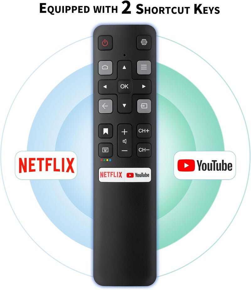LOUTOC Replacement Remote Control Only for All TCL TV, Compatible for All TCL Android 4K UHD Smart TV(Without Voice Command) - Image 3