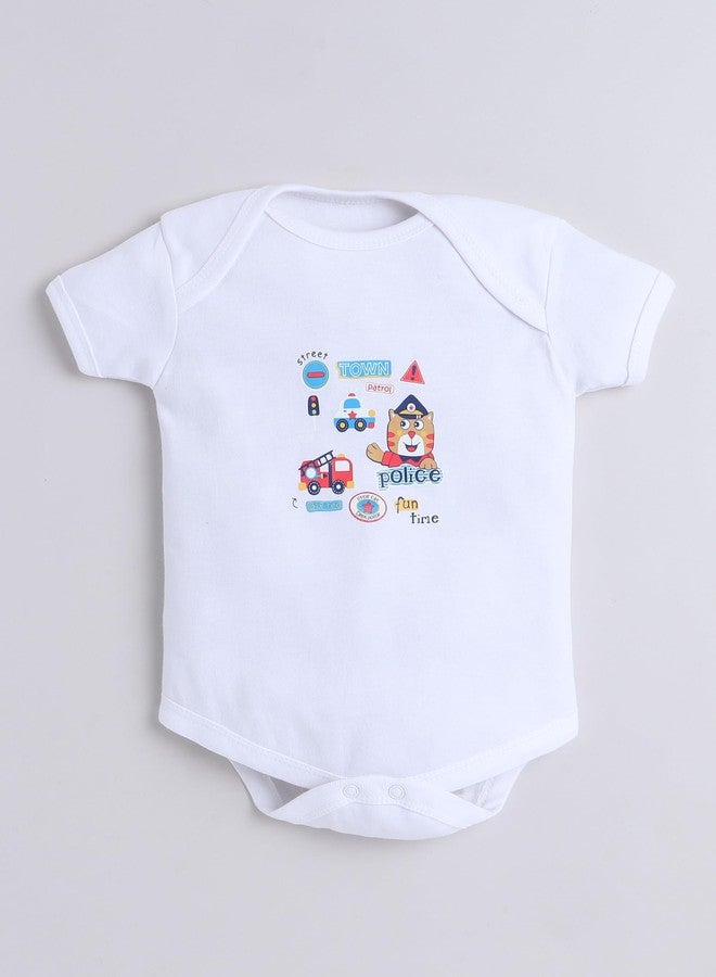 EIO طقم ملابس قطنية للأطفال حديثي الولادة من إي أو أو - بدلة قطعة واحدة، قبعة، بنطال وجوارب مع قفازات | طقم ملابس أطفال للجنسين للأولاد والبنات - Image 3