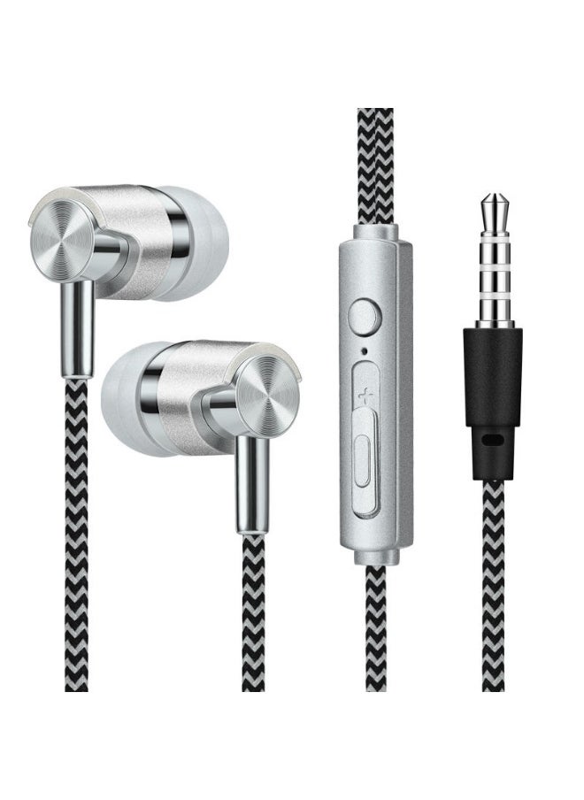 Generic Nylon Braided Noise Cancelling Earphones for Oppo, Huawei, Vivo, Xiaomi - Gaming, Android, Deep Bass with In-line Controls 
