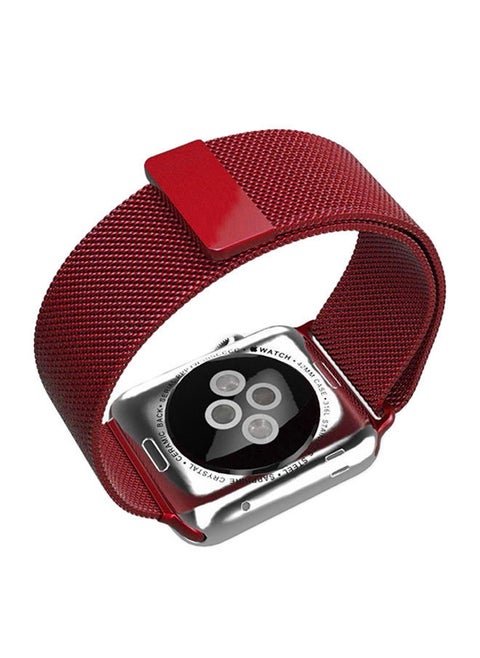 Milanese Loop Magnetic Smart Watch Band For Apple Red