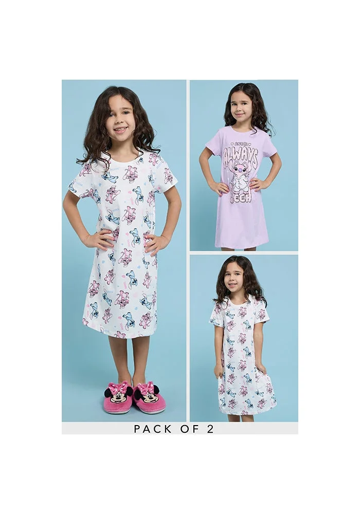 أر أند بي 2 Pack Stitch Print Nightdresses