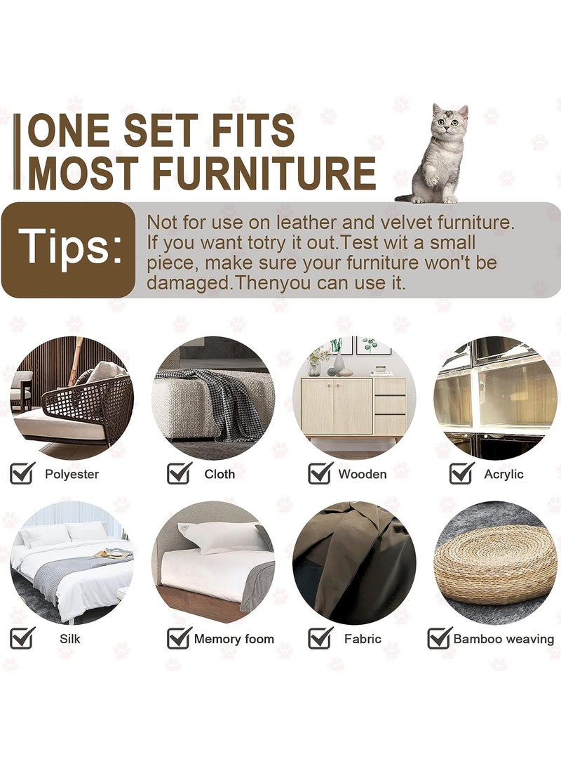 general Cat Scratch Resistant Furniture Protector, 12 Cat Scratch Deterrent Tapes, Cat Sofa Protector, Double Sided Sofa Scratch Resistant Tape, Sticky Claw Training Pet Safe - Image 3