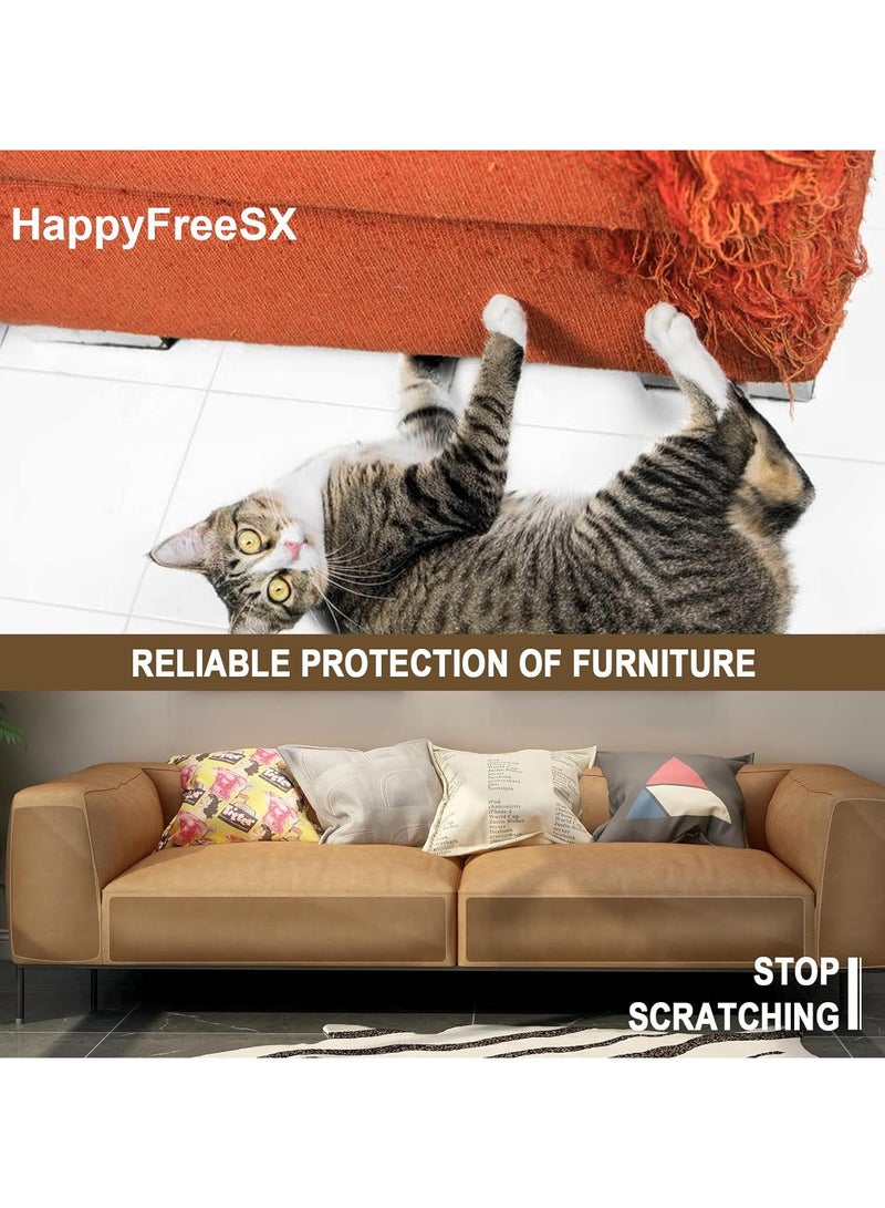 general Cat Scratch Resistant Furniture Protector, 12 Cat Scratch Deterrent Tapes, Cat Sofa Protector, Double Sided Sofa Scratch Resistant Tape, Sticky Claw Training Pet Safe - Image 5
