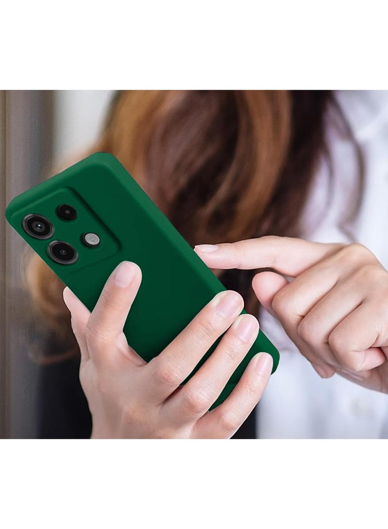 Wtech Soft Liquid Silicone Case Cover For Xiaomi Poco X6 5G 2024 Dark Green - Image 3