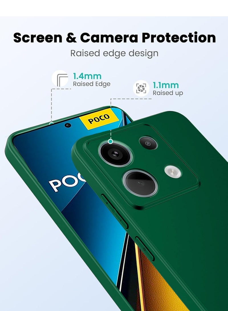 Wtech Soft Liquid Silicone Case Cover For Xiaomi Poco X6 5G 2024 Dark Green - Image 4