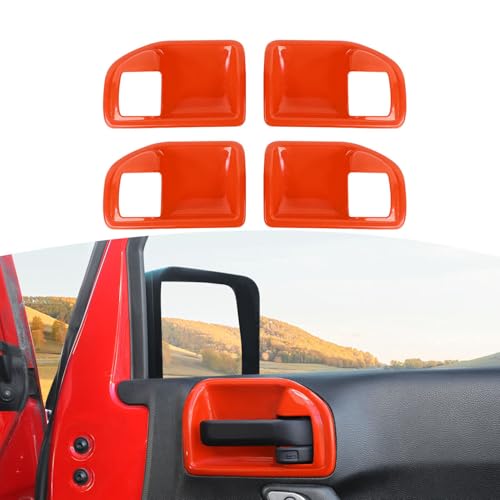 RT-TCZ RTTCZ for Jeep JK Inner Door Handle Cover Bowl Trim Fit for Jeep Wrangler JK JKU 20112017 4DR Orange Interior Accessories 4pcs - Image 1