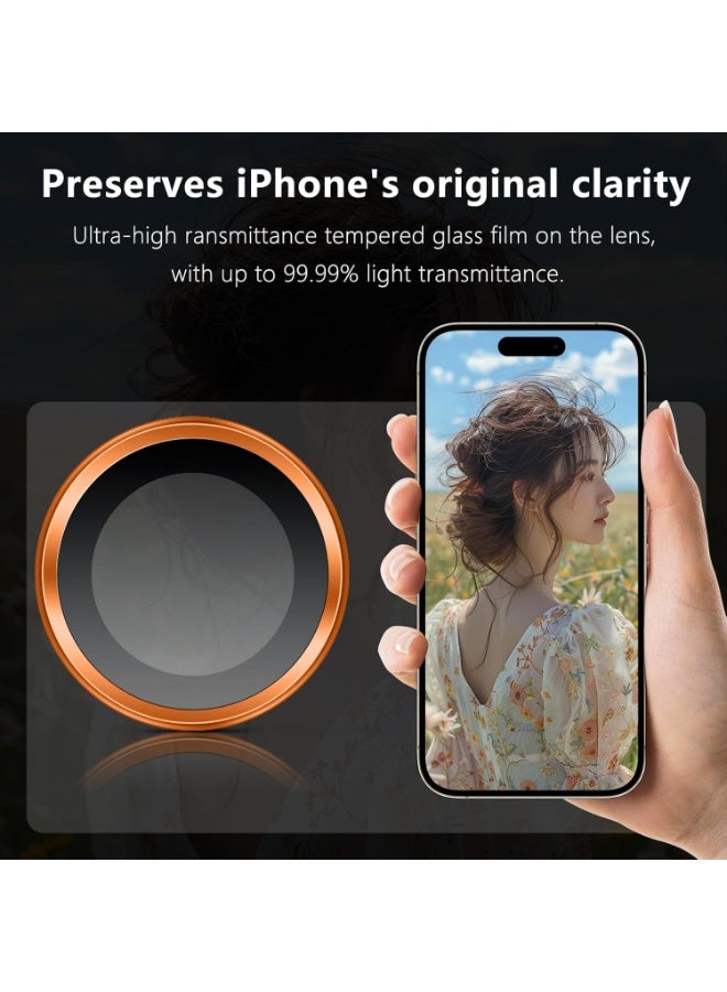 ليتو واقي عدسة الكاميرا من الزجاج المقوى من LITO S+ لهاتف iPhone 17 Pro بشاشة 6.3 بوصة وiPhone 17 Pro Max بشاشة 6.9 بوصة - برتقالي - Image 3