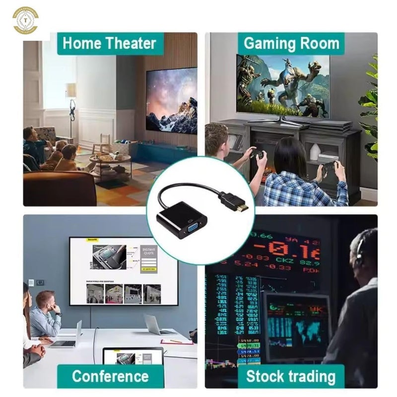 HDMI to VGA Adapter with Full HD 1080p HDTV Desktop, Laptop, PC, Monitor, Projector, HDTV (HIGH QULITY HDMI to VGA) - Image 5