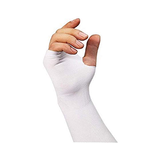 Dressify®High Performance Fingure Arm Sleeves for Athletic Fingure Cut Arm Sleeves Perfect for Cricket, Bike Riding,Cycling, Basketball, Baseball, Running & Outdoor Activities (2 Pair) (White) - Image 2