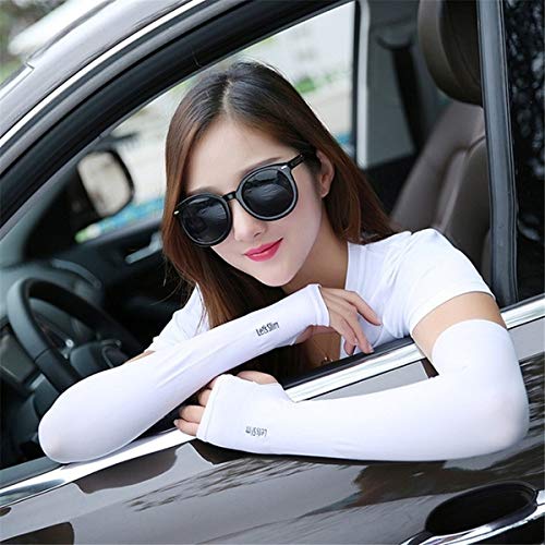 Dressify®High Performance Fingure Arm Sleeves for Athletic Fingure Cut Arm Sleeves Perfect for Cricket, Bike Riding,Cycling, Basketball, Baseball, Running & Outdoor Activities (2 Pair) (White) - Image 4