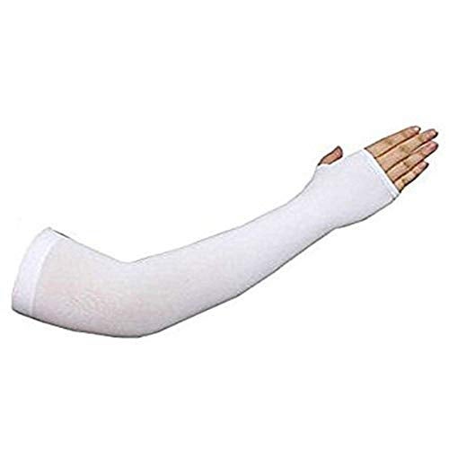Dressify®High Performance Fingure Arm Sleeves for Athletic Fingure Cut Arm Sleeves Perfect for Cricket, Bike Riding,Cycling, Basketball, Baseball, Running & Outdoor Activities (2 Pair) (White) - Image 3