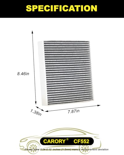 CARORY Cabin Air Filter wActivated Carbon for Nissan Rogue 2125 Altima 1925 Kicks 1725 Pathfinder 2225 Sentra 2025 Versa 2025 Infiniti QX50 1925 QX55 2225 QX60 2225 QX80 1925 - Image 3