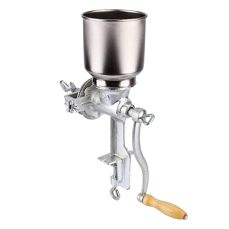 Killer's Instinct Outdoors Hand Operated Corn Grain Mill Grinder Useful Kitchen Tool with Big Hopper Adjustable for Corn Coffee Food Wheat Oats Nut Herbs Spices Seeds Grinder Great for Restaurants Commercial Kitchens Bakery 