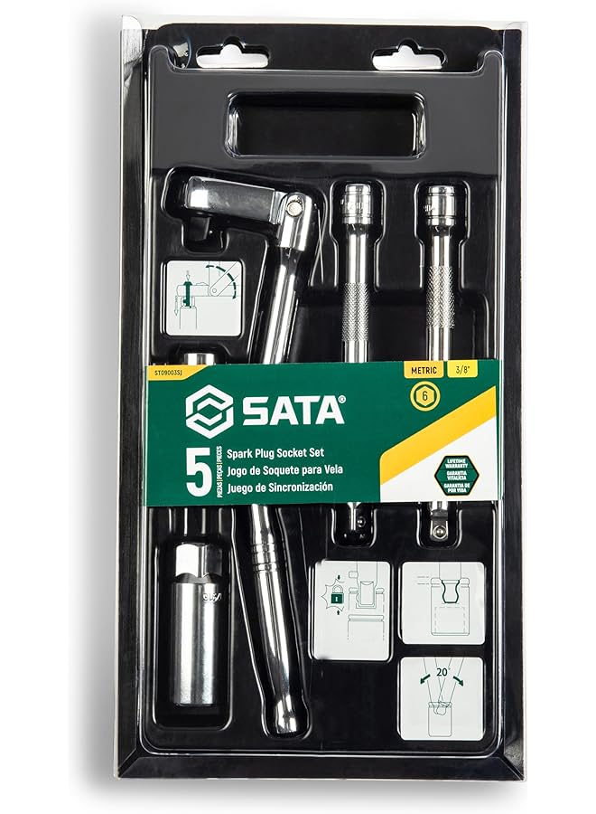 Sata 5 Pc. 3/8” Drive Metric Spark Plug Socket Set - Image 2