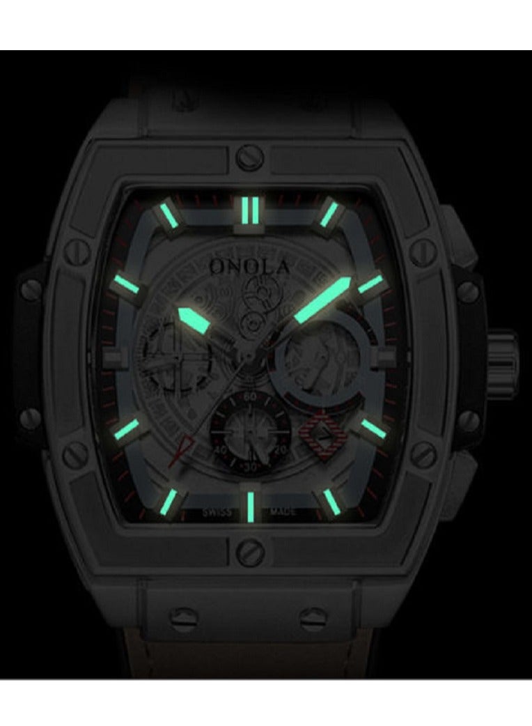 ONOLA Men's Silione Band Casual Quartz Analog Wrist Watch Black  - Image 4