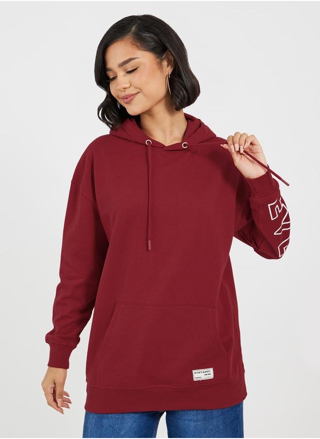 Styli - Oversized Longline Dropped Shoulder Hoodie with Back Print - Image 1
