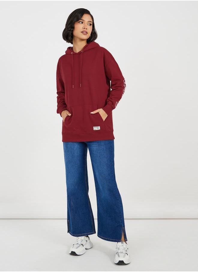 Styli - Oversized Longline Dropped Shoulder Hoodie with Back Print - Image 1