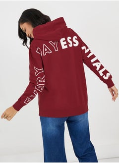 Oversized Longline Dropped Shoulder Hoodie with Back Print