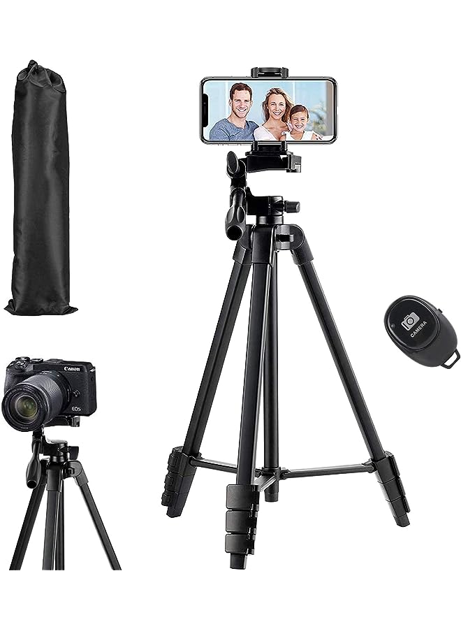 Zaboon Flexible, Eocean 136Cm Extendable Mobile Tripod Stand With Wireless Remote And Clip,Universal Aluminum Alloy Tripod For Video Selfie, Recording,Travel Camera Tripod Lightweight - Image 1