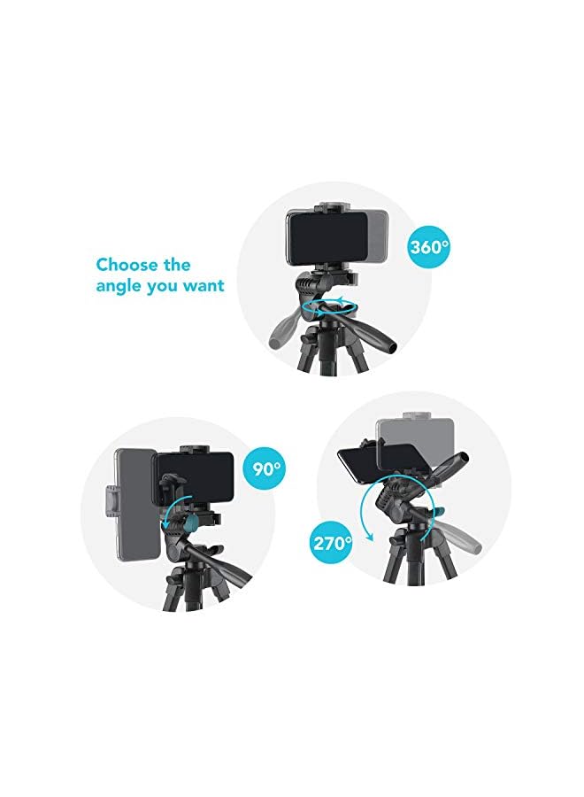 Zaboon Flexible, Eocean 136Cm Extendable Mobile Tripod Stand With Wireless Remote And Clip,Universal Aluminum Alloy Tripod For Video Selfie, Recording,Travel Camera Tripod Lightweight - Image 4