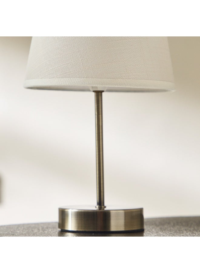 Home Box طقم مصابيح طاولة معدنية من إيمزي مكون من قطعتين مع ظل من الكتان - 30 سم - Image 4