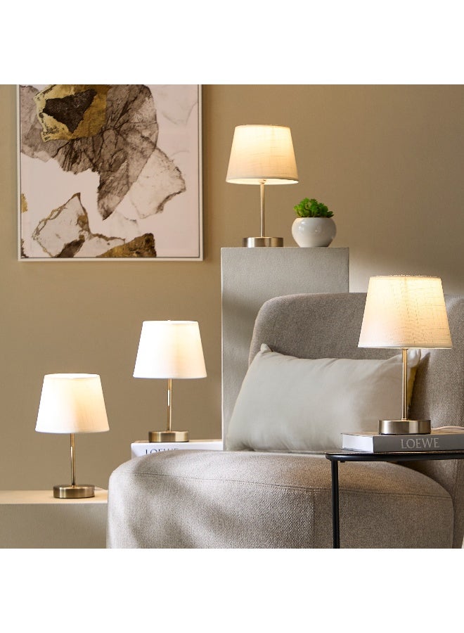 Home Box طقم مصابيح طاولة معدنية من إيمزي مكون من قطعتين مع ظل من الكتان - 30 سم - Image 5