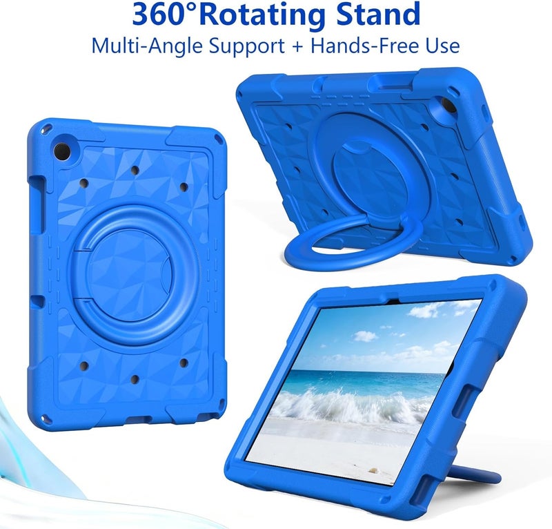 for Samsung Galaxy Tab A11+ Plus 11 inch 2025 Case for Kids,Teens with Strap Handle and Rotating Stand Lightweight Shockproof Kids Friendly Cover with Kickstand & Shoulder Strap(Blue 2) - Image 3
