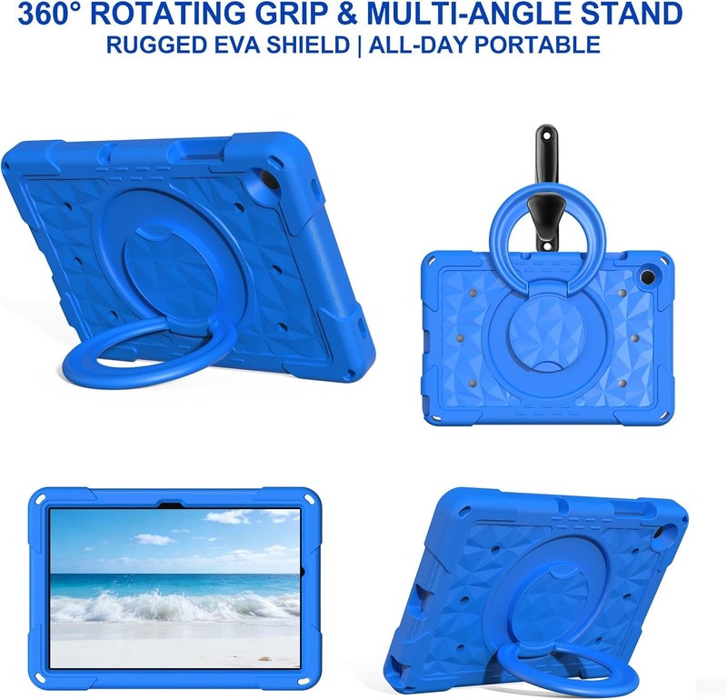 for Samsung Galaxy Tab A11+ Plus 11 inch 2025 Case for Kids,Teens with Strap Handle and Rotating Stand Lightweight Shockproof Kids Friendly Cover with Kickstand & Shoulder Strap(Blue 2) - Image 4