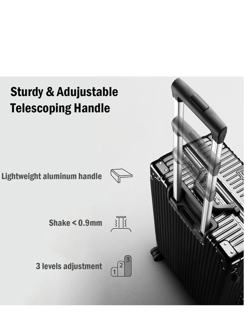 ZUIHAO 4-piece Set Hardside Spinner Luggage- 14/20/24/28 inch ABS+PC Suitcase Sets with TSA Lock Lightweight Durable Travel Luggage Sets for Family Black