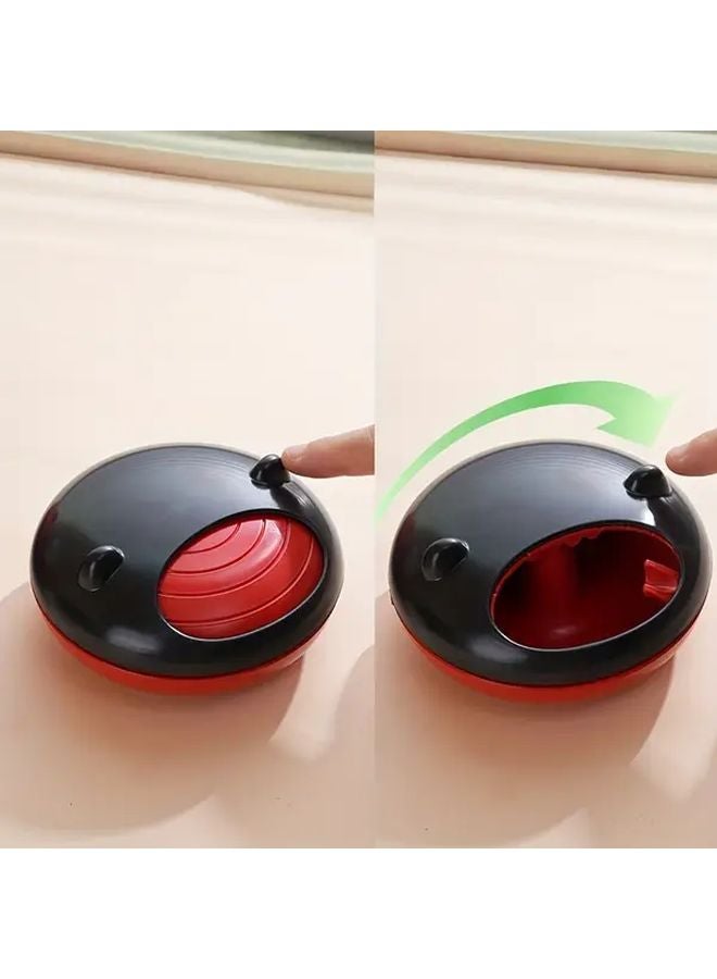 Rotating Ashtray With Lid Anti Wind Spinning Smoke Tray One Touch Operation Heat Resistant Black - Image 3