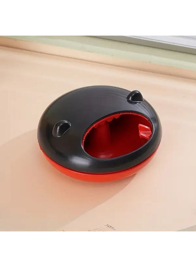 Rotating Ashtray With Lid Anti Wind Spinning Smoke Tray One Touch Operation Heat Resistant Black - Image 1