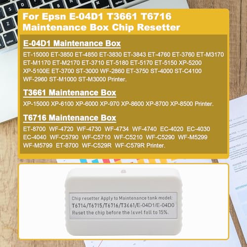 NEXTPAGE ET 15000 Maintenance Box Chip Resetter for T6714 T6715 T6716 T3661 T04D1 T04D100 Maintenance Box Chip Resetter for ET 15000 XP-8500 XP-15000 XP-6000 XP-6100 XP-6001 Printer - Image 2