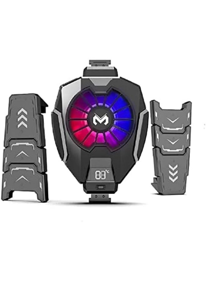 Memo DL05 Tablet Gaming Cooler, iPad, Tablet, and Mobile Cooling Fan with RGB Lighting for Gamers - Image 1