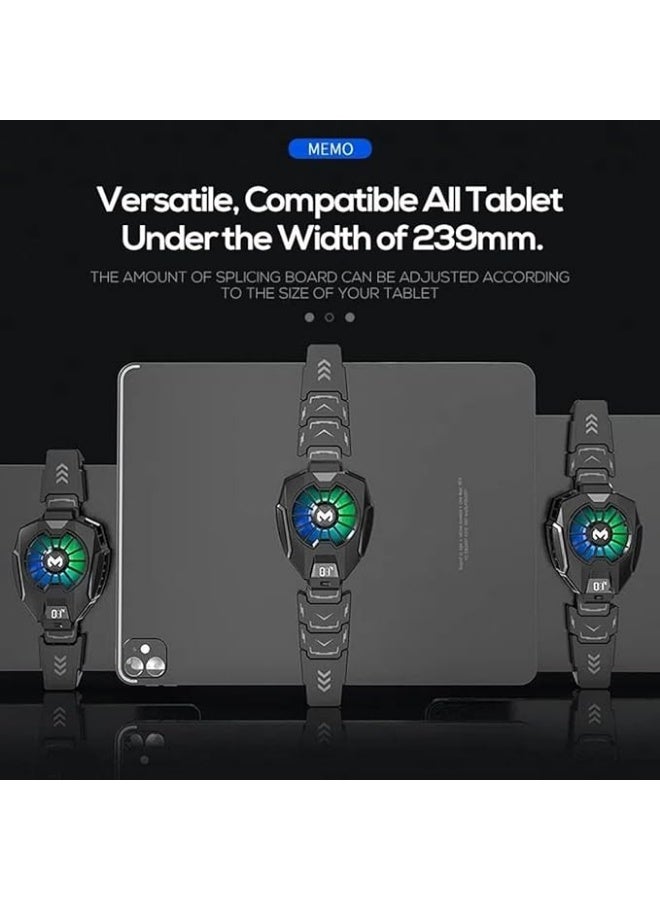 Memo DL05 Tablet Gaming Cooler, iPad, Tablet, and Mobile Cooling Fan with RGB Lighting for Gamers - Image 3