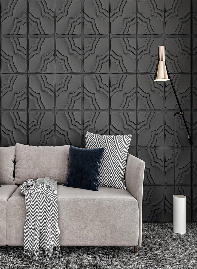 Art3dwallpanels 2 Different Effects 3D Wall Panel, 33 Pack PVC Textured Wall Panels for Interior Wall Décor, 12 x12 Inch Cover 32.Sq.Ft, Black - Image 5