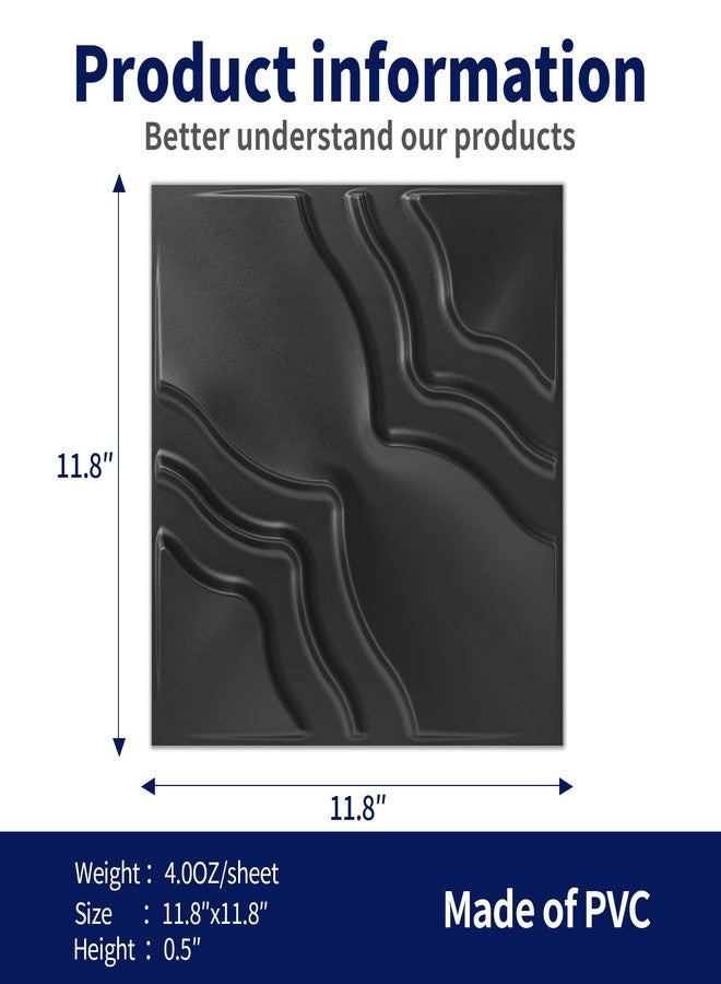 Art3dwallpanels 2 Different Effects 3D Wall Panel, 33 Pack PVC Textured Wall Panels for Interior Wall Décor, 12 x12 Inch Cover 32.Sq.Ft, Black - Image 3