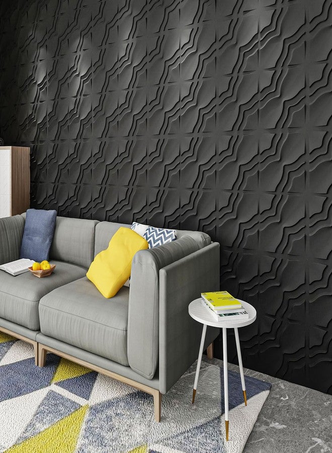 Art3dwallpanels 2 Different Effects 3D Wall Panel, 33 Pack PVC Textured Wall Panels for Interior Wall Décor, 12 x12 Inch Cover 32.Sq.Ft, Black - Image 4