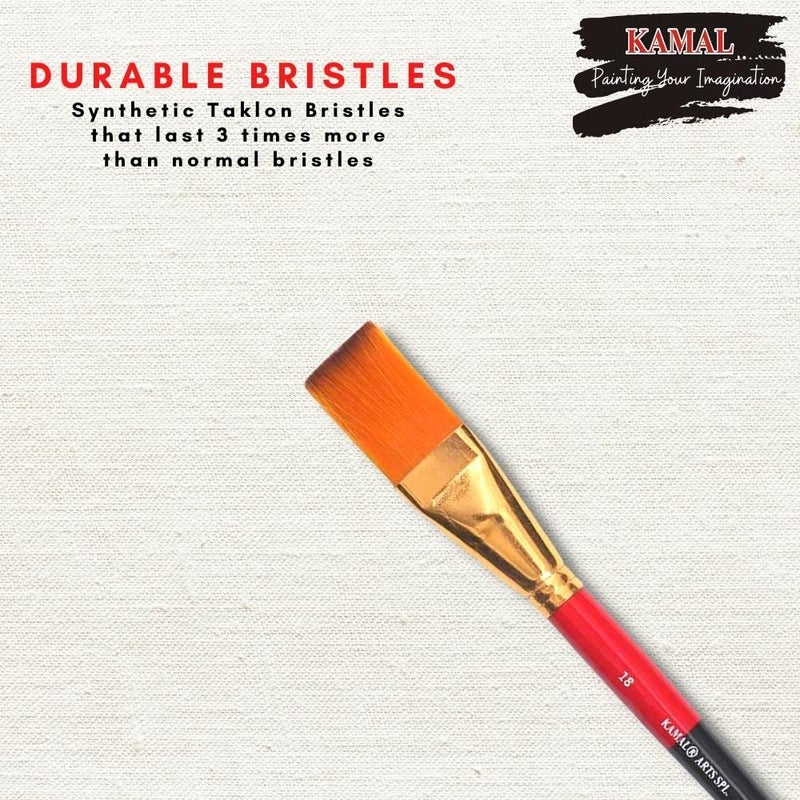 KAMAL® Flat NO. 18 Brush Golden Synthetic - Image 3