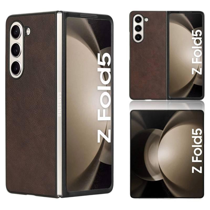 غطاء واقي بPC لـ Samsung Galaxy Z Fold 7 باللون أحمر مع ملمس جلد عتيق وتصميم رقعة جلدية مع مقاوم للصدمات مع مقاوم للخدش لترتيب الأغراض للاستخدام العملي للاستخدام الداخلي - Image 5